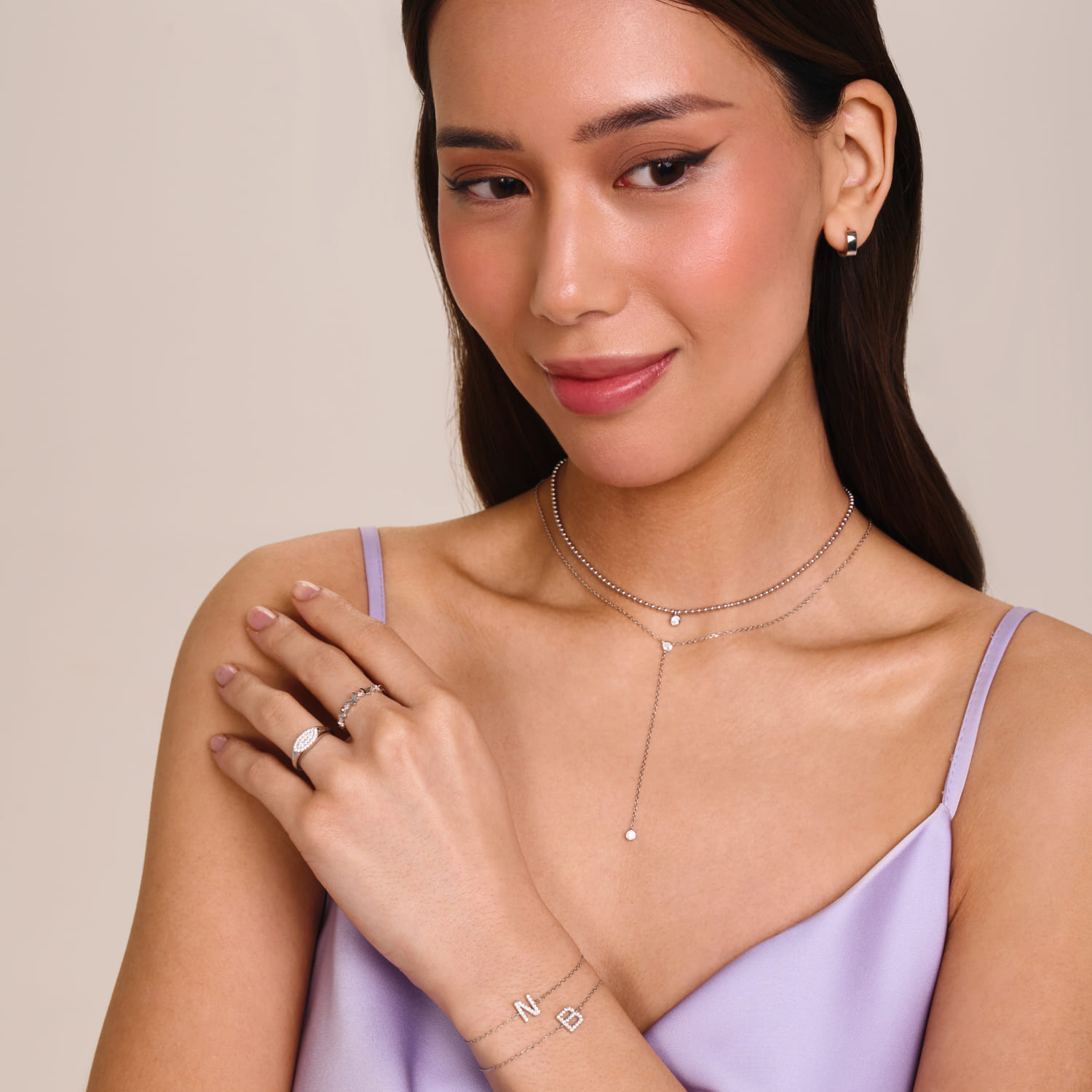 Браслет серебро 925 серебряный с буквой B ювелирный