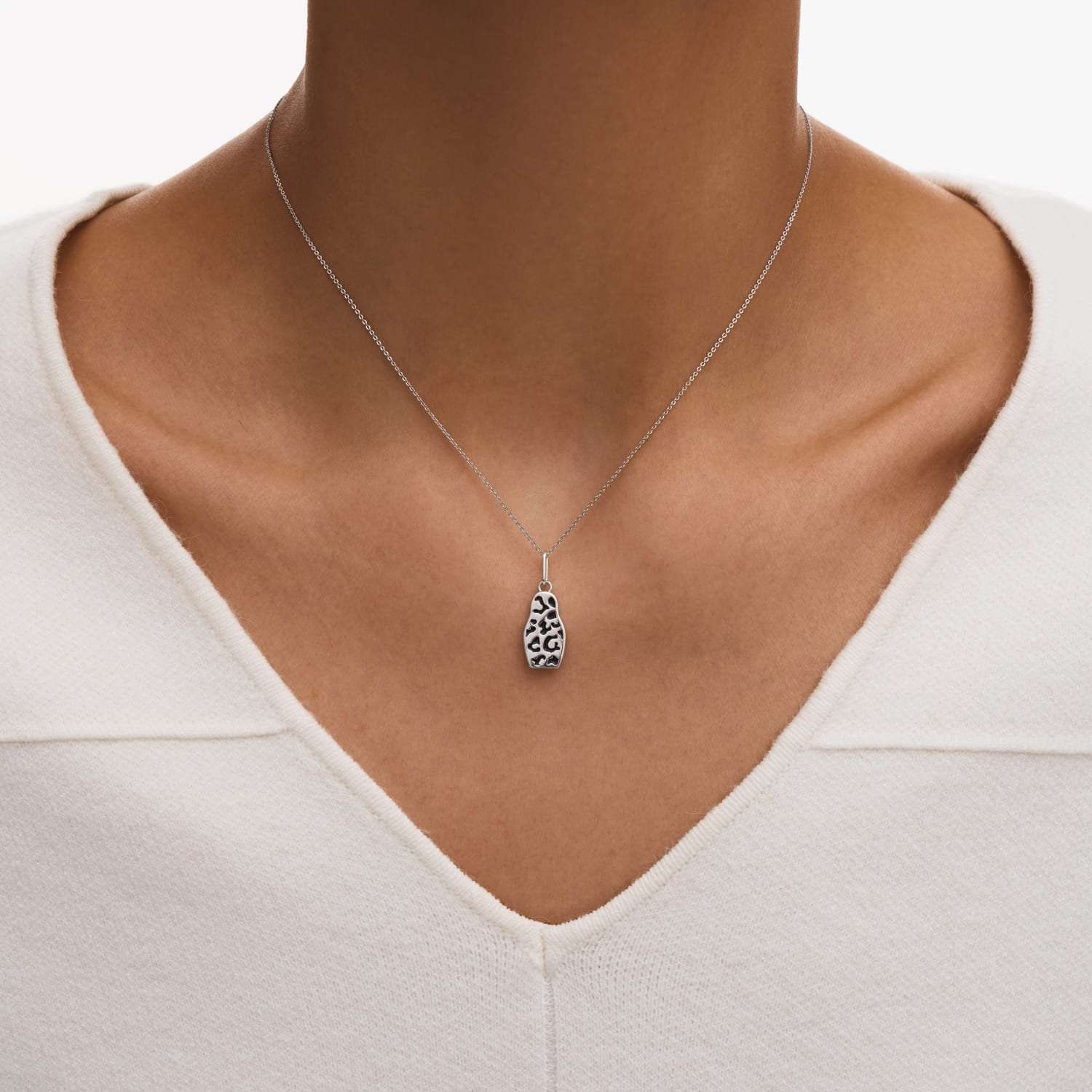 Серебряная подвеска в виде леопардовой матрешки РУССКИЙ КОД