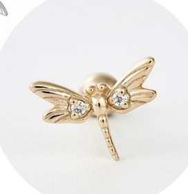 Серебряный пирсинг стрекоза Miestilo