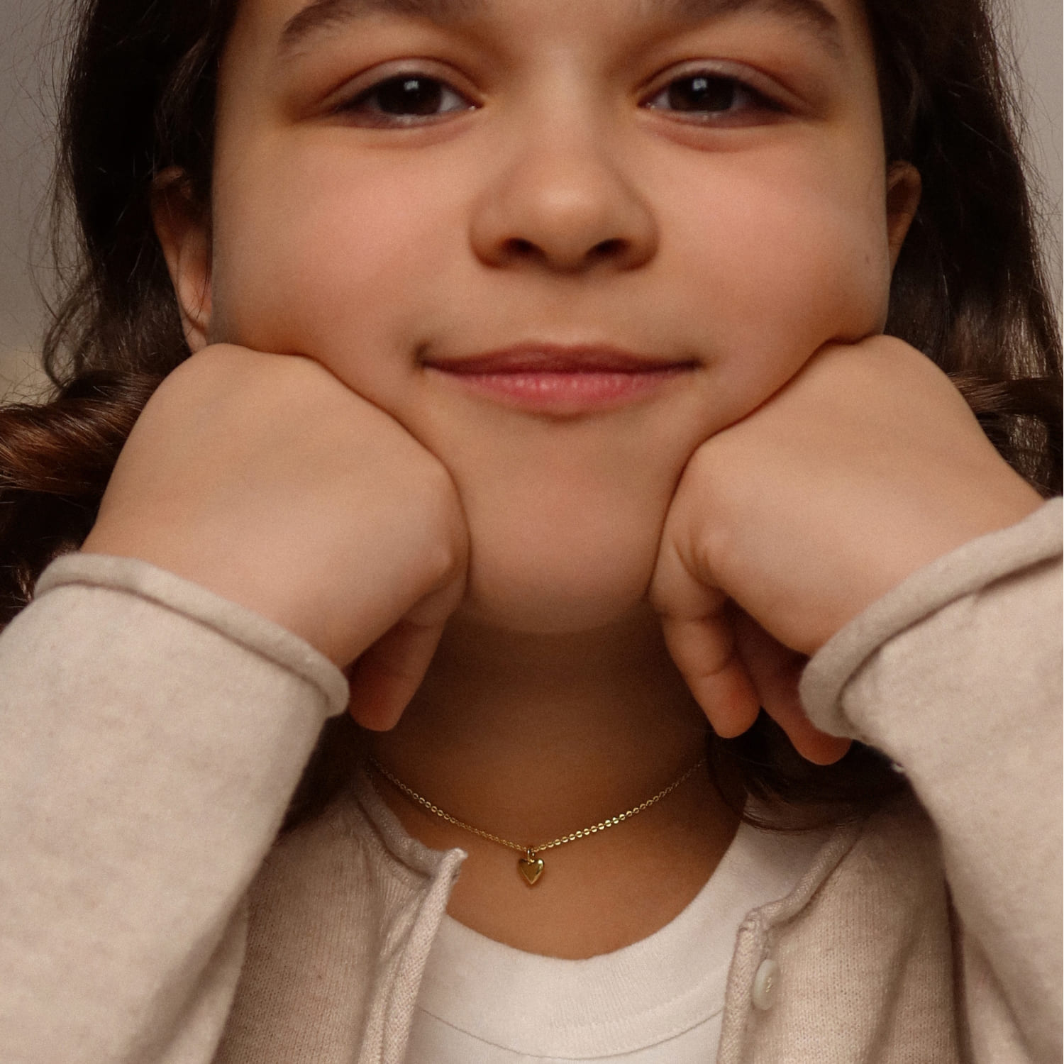 Серебряное парное колье с сердцами для мамы и ребенка