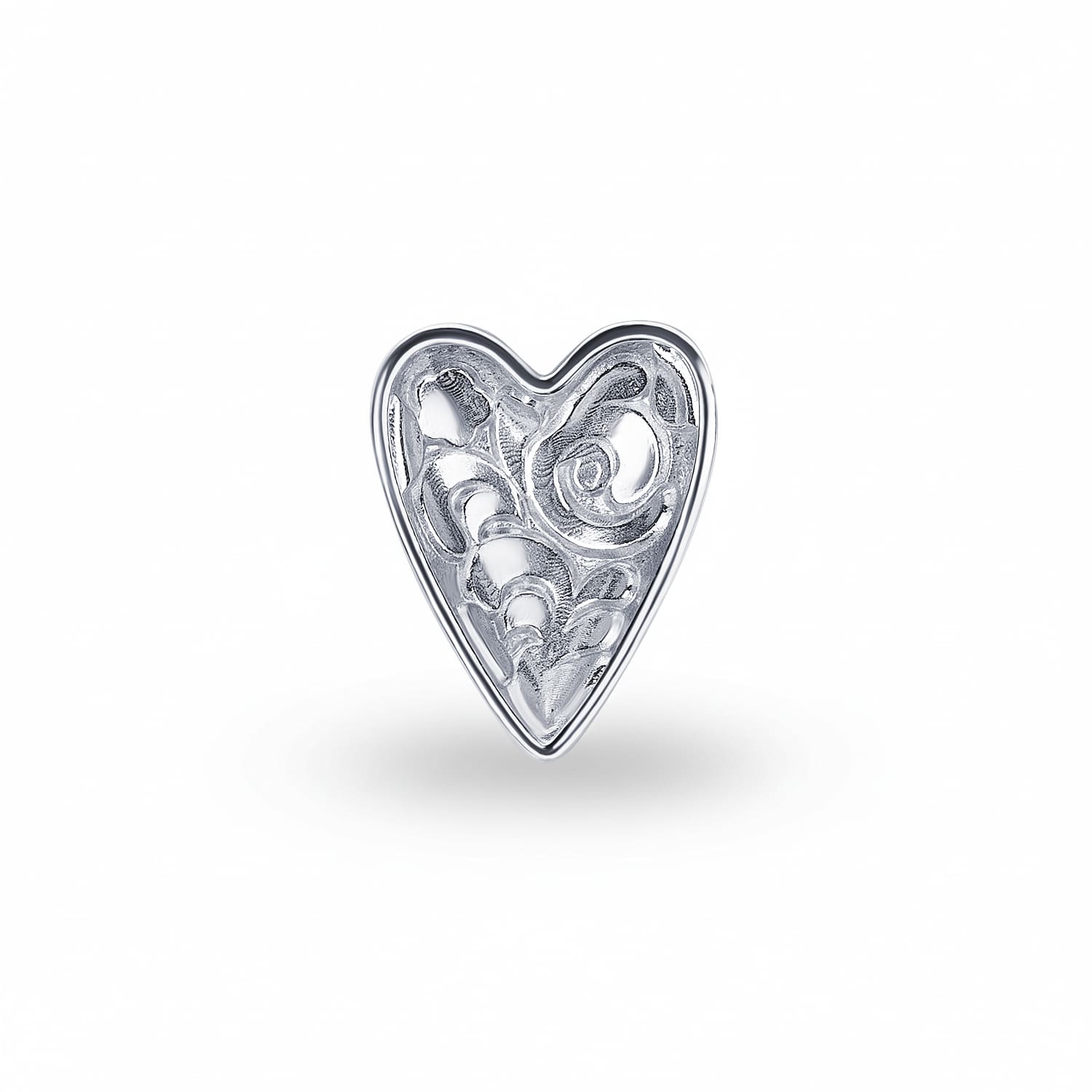 Серебряная подвеска в виде сердечка с красным узором РУССКИЙ КОД