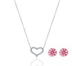 Серебряная подвеска на шею в форме сердца MIESTILO с розовыми фианитами Miestilo