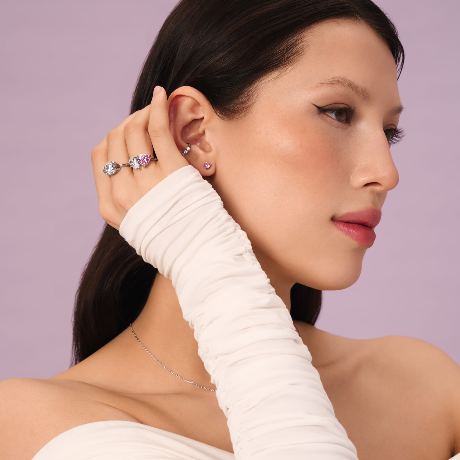 Серьги серебро 925 серебряные гвоздики сердечки