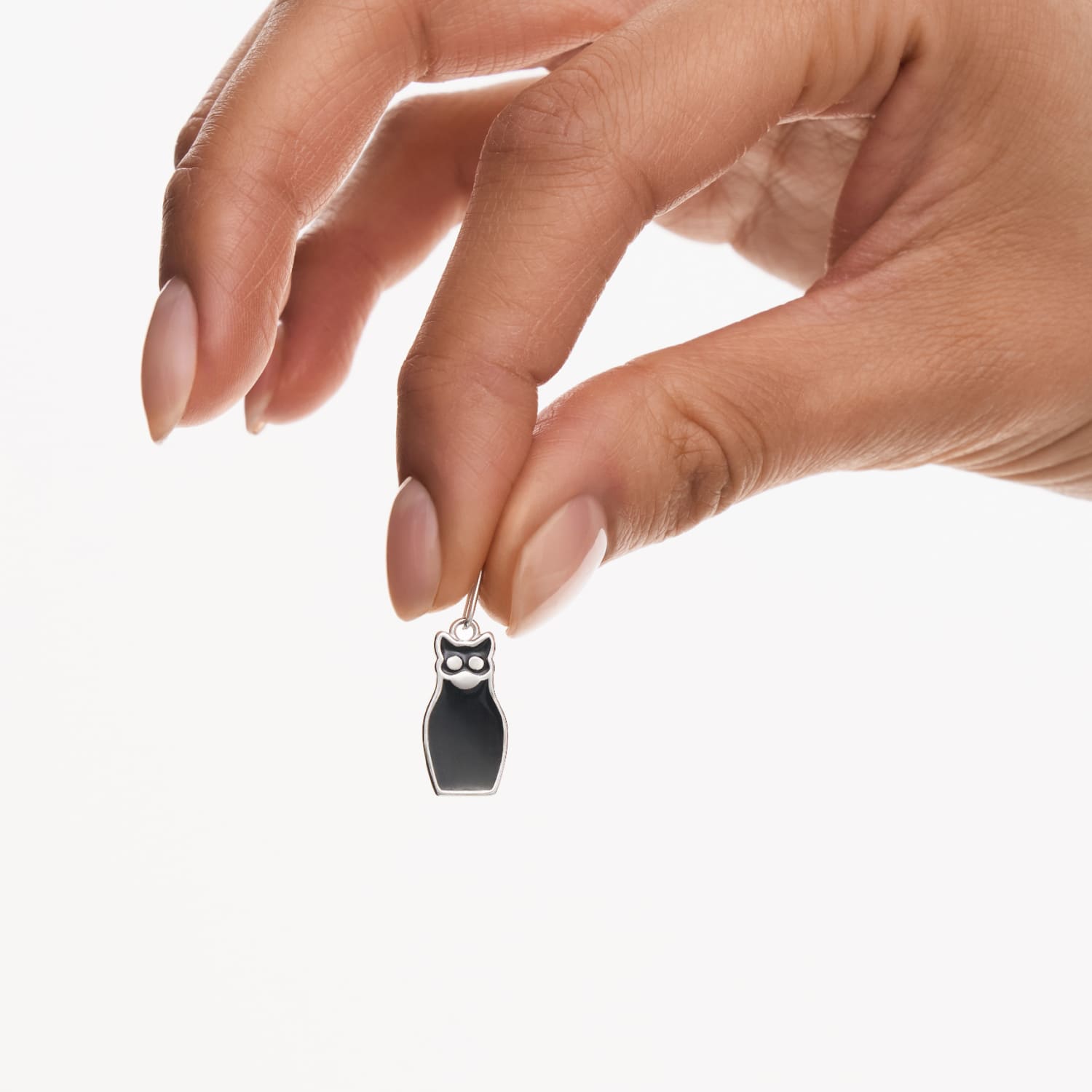 Серебряная подвеска в виде матрешки-кошки РУССКИЙ КОД