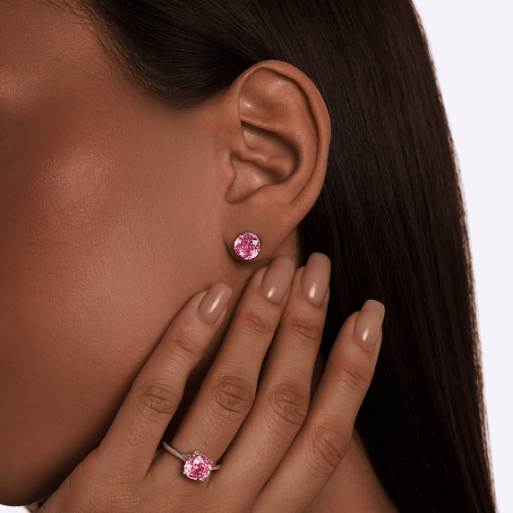 Серебряное кольцо с фианитом в огранке роза Miestilo