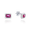 Серебряные серьги с эмалью и корундом  Miestilo