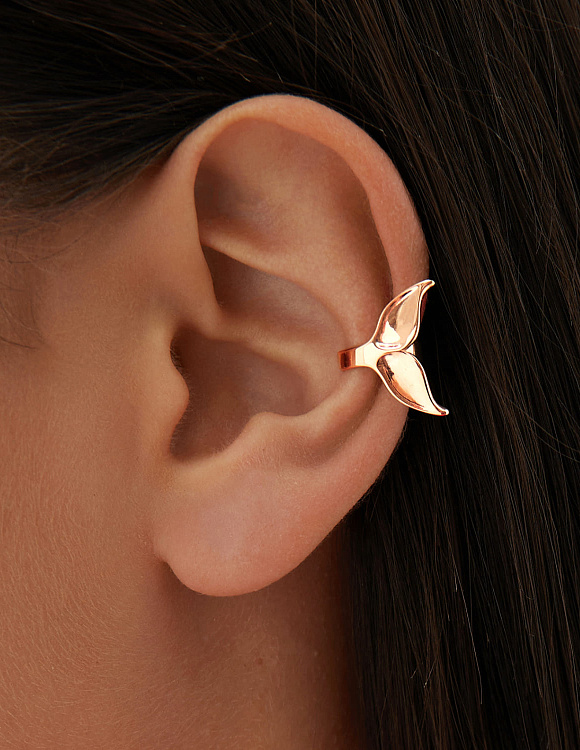 Серьга кафф серебро 925 моносерьга позолоченная одиночная Miestilo