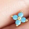 Серебряный пирсинг с синтетической бирюзой Miestilo