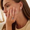 Серьги серебро 925 серебряные кольца голубые сердечки Miestilo