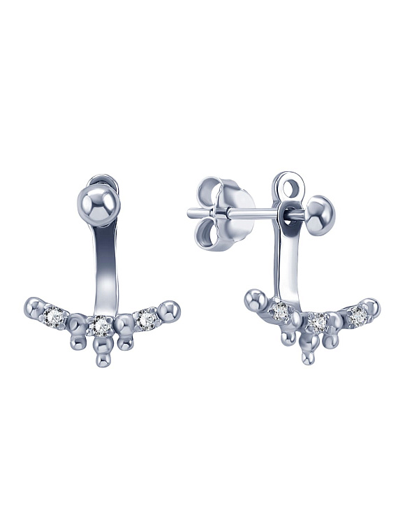 Серьги серебро 925 гвоздики с камнями трансформеры Miestilo  2