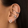 Серьги гвоздики серебро 925 женские круглые с фианитами Miestilo