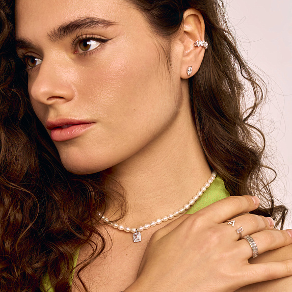 Серьги серебро 925 гвоздики серебряные с камнем Miestilo
