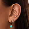Серьги серебро 925 серебряные конго с подвесками сердечками Miestilo