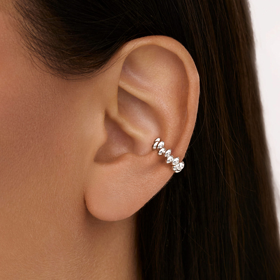 Серьга кафф серебро 925 моносерьга серебряная одиночная Miestilo