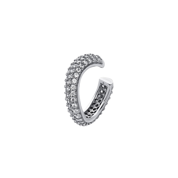 Серебряный кафф волна с фианитами Miestilo