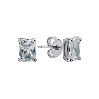 Серьги серебро 925 гвоздики серебряные с камнем Miestilo