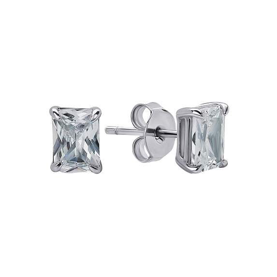Серьги серебро 925 гвоздики серебряные с камнем Miestilo