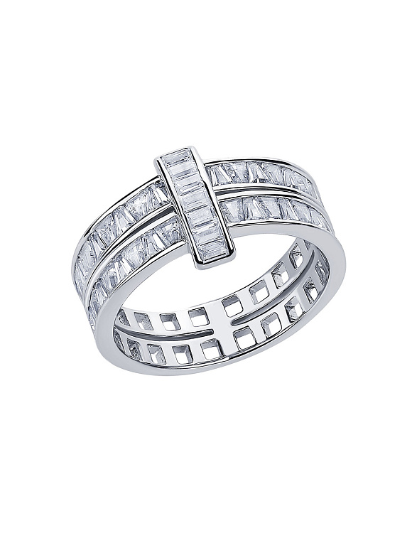 Серебряное кольцо с фианитами Miestilo  2