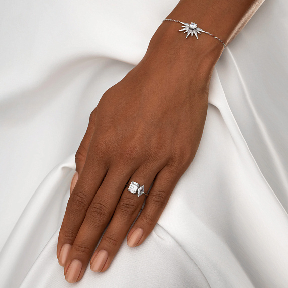 Серебряный браслет с фианитами Miestilo