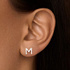 Моносерьга серебро 925 гвоздик с буквой М Miestilo