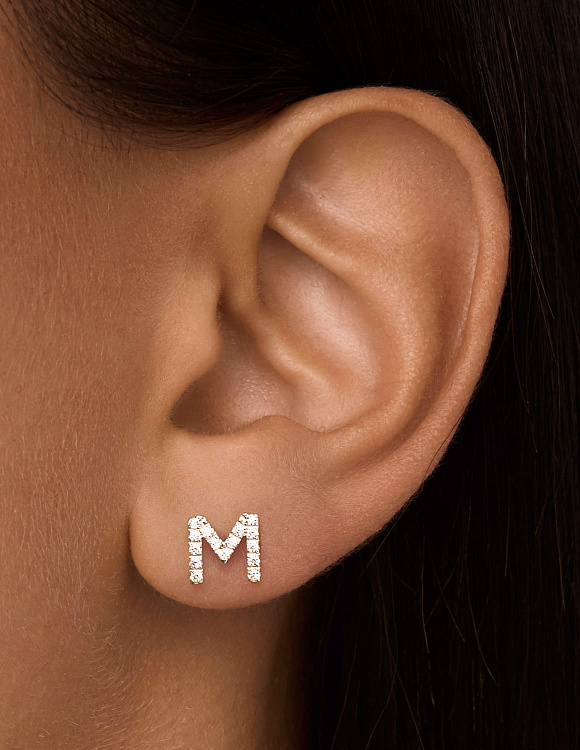 Моносерьга в виде буквы М MIESTILO Miestilo