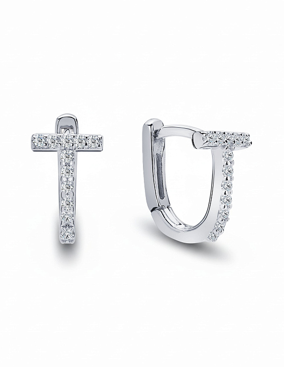 Серебряные серьги с фианитами Miestilo  2