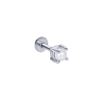 Серебряный пирсинг с искусственным жемчугом Miestilo