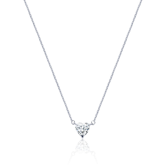 Серебряная подвеска с фианитом в огранке сердце MIESTILO Miestilo