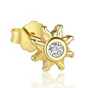 Серебряный пирсинг солнце с фианитом Miestilo