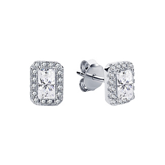 Серьги серебро 925 серебряные гвоздики с камнями Miestilo