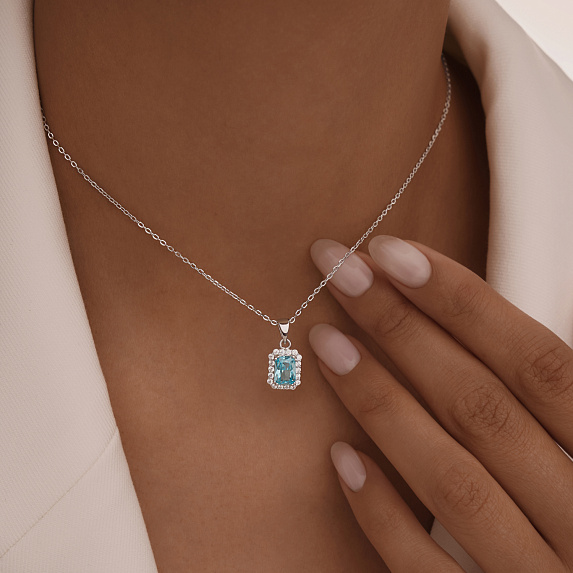 Серебряное колье с фианитами Miestilo