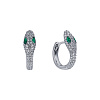Серебряные серьги с фианитами змея Miestilo