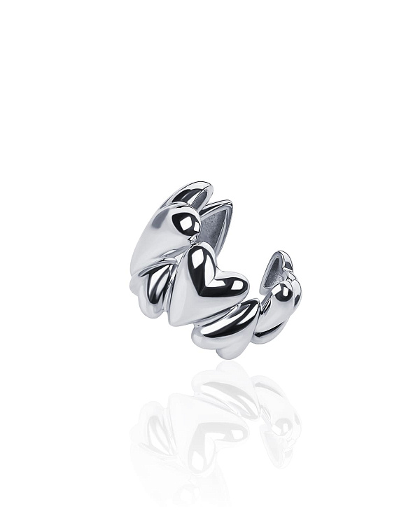 Серебряный кафф сердца MIESTILO Miestilo