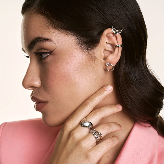 Серебряные серьги гвоздики узел Miestilo