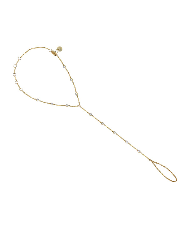 Позолоченный слейв-браслет из серебра с фианитами Miestilo  2