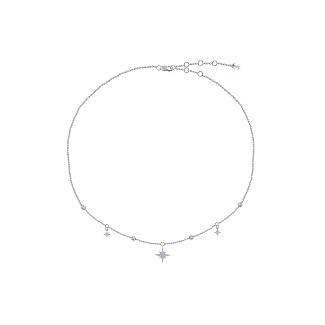 Серебряное колье со звёздами и фианитами Isida Miestilo