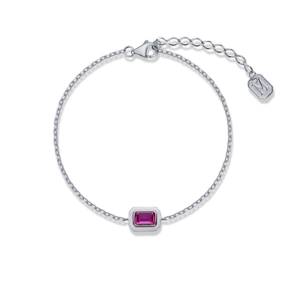 Серебряный браслет с эмалью и корундом  Miestilo