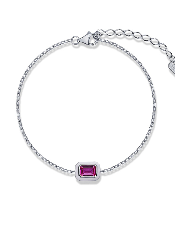 Серебряный браслет с эмалью и корундом  Miestilo  2