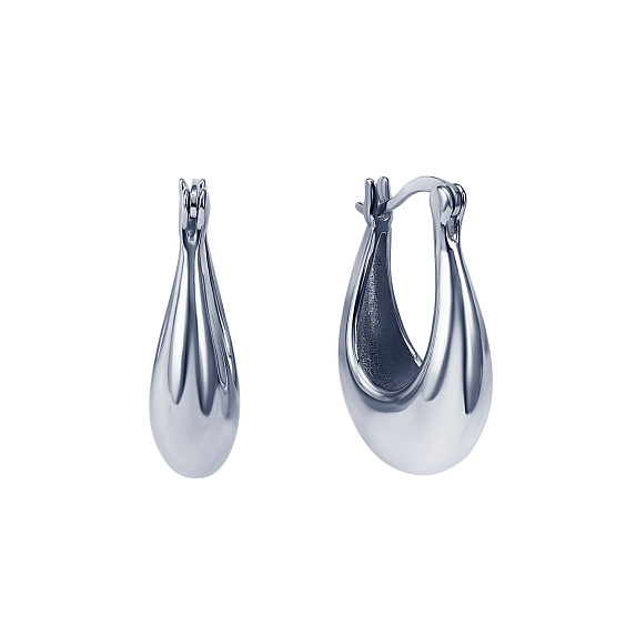 Серьги серебро 925 кольца серебряные круглые Miestilo