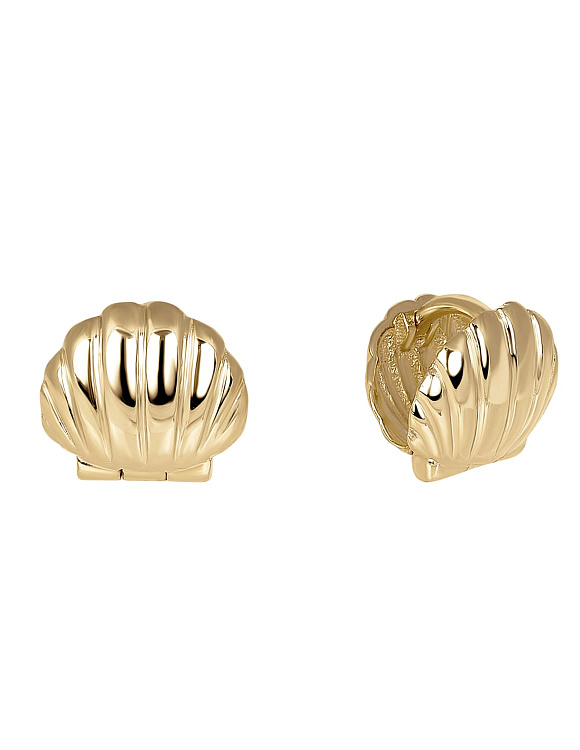 Позолоченные серьги-конго в виде ракушек Miestilo