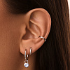 Серьги серебро 925 серебряные кольца голубые сердечки Miestilo