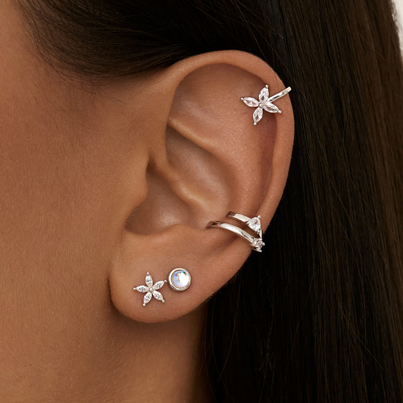 Серьги серебро 925 серебряные гвоздики лунный камень Miestilo