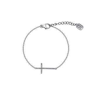 Серебряный браслет с крестом и фианитами Miestilo