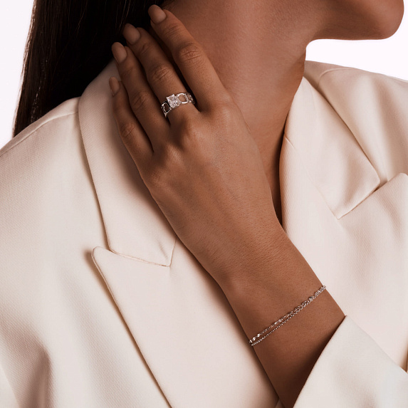 Серебряный двойной браслет Miestilo