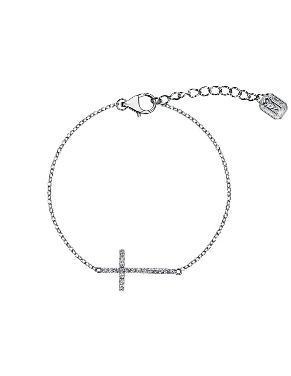 Серебряный браслет с крестом и фианитами Miestilo  2