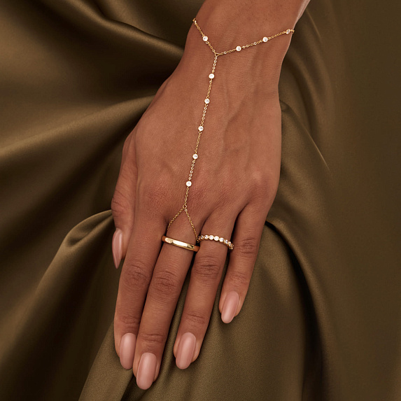 Серебряное кольцо биколор с фианитами Miestilo