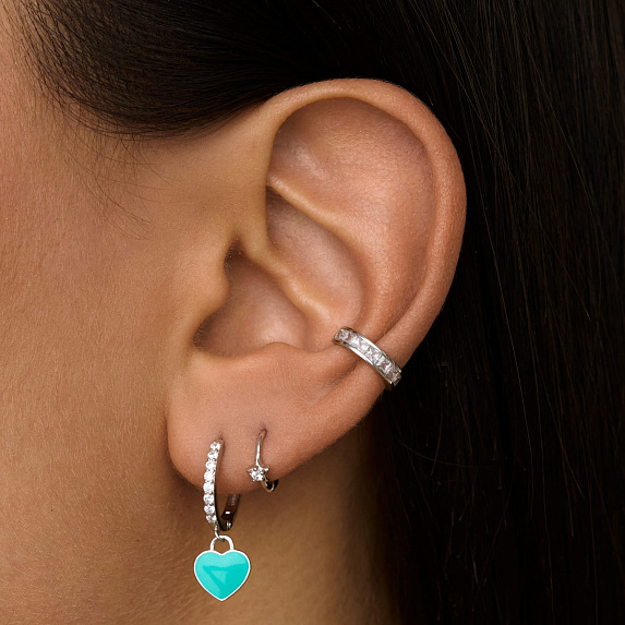 Серьга кафф серебро 925 моносерьга серебряная одиночная Miestilo