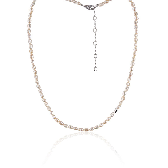 Серебряное колье-чокер с натуральным жемчугом MIESTILO Miestilo