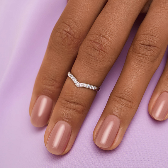 Серебряное кольцо с фианитами Miestilo