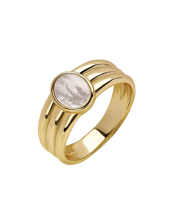 Кольцо серебро 925 позолоченное ювелирное Miestilo  2